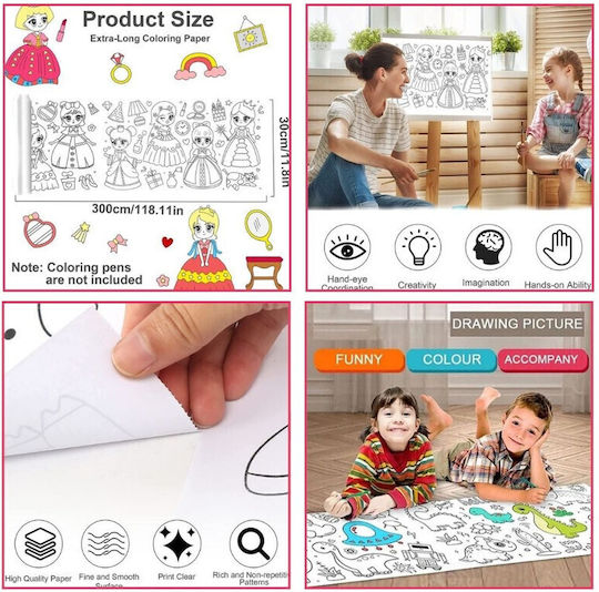 Set creativ pentru copii cu role de hârtie autoadezivă design prințesă Set 36 pixuri gel parfumate cu sclipici