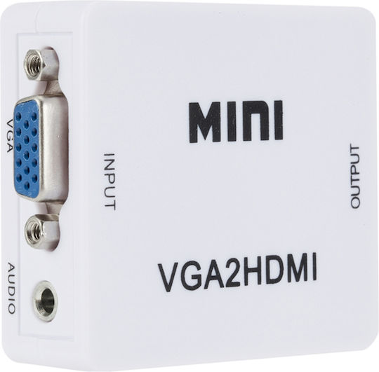 Convertor VGA / HDMI Masculin în VGA / HDMI Feminin Alb 1 Bucată ZE1HD33QWS6