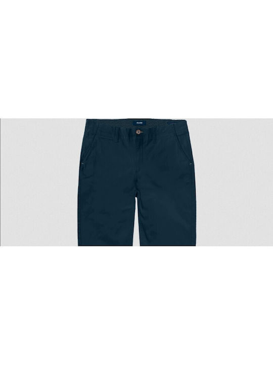 Double Men's Trousers Chino Elastic Navy Blue