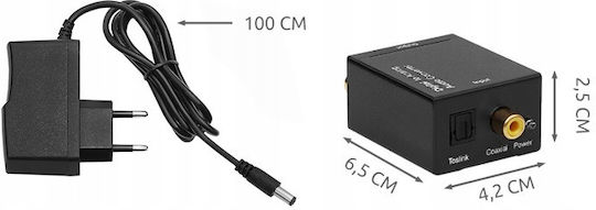 Convertor RCA / Toslink / Coaxial Masculin în RCA / Toslink / Coaxial Feminin 1 Bucată ZY17473QWS2
