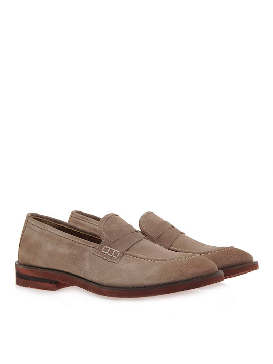 Giovanni Morelli Suede Ανδρικά Loafers σε Μπεζ Χρώμα