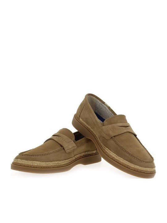 Δερμάτινα Ανδρικά Loafers σε Μπεζ Χρώμα