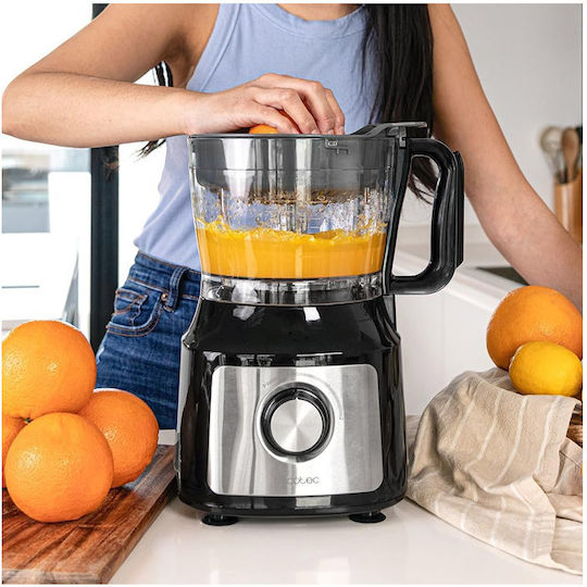 Cecotec Comino 1000 Procesor alimentar multifuncțional 1000W cu vas 2lt și Blender cu vas Negru