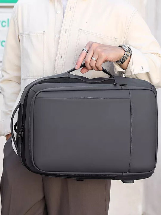 Τσάντα Πλάτης για Laptop 15.6" με Θύρα USB σε Γκρι χρώμα