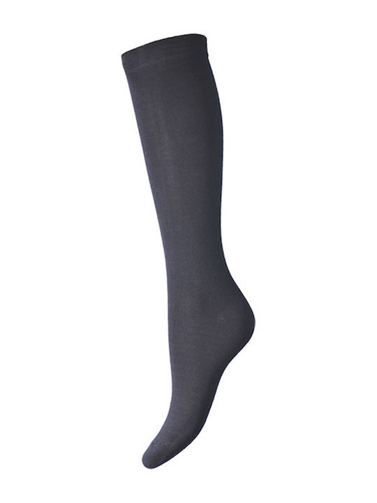 Baumwoll-Trouacar Damensocken Ampo-Schwarz Holzkohle