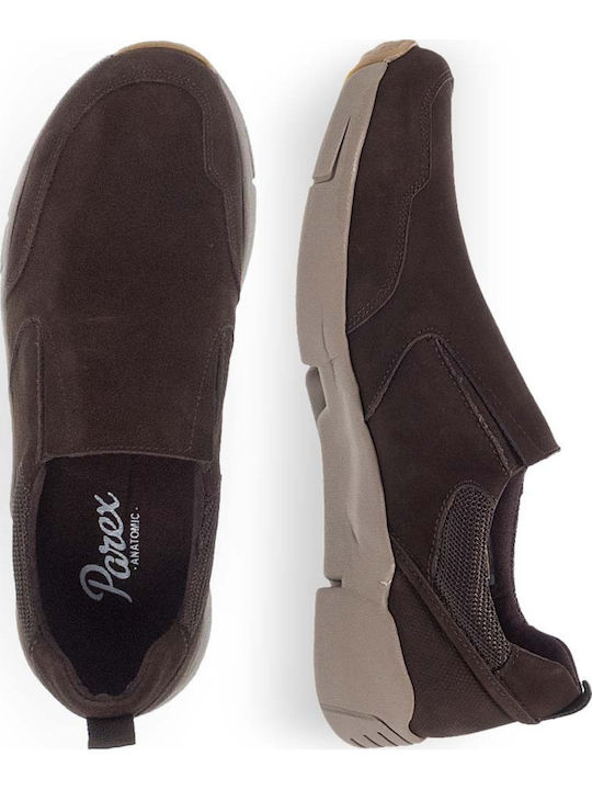 De piele Slip-on-uri pentru bărbați Maro