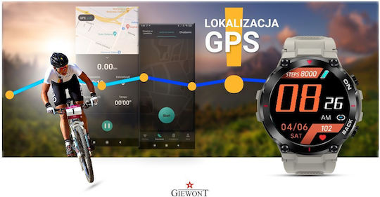 Giewont GW460 Smartwatch με Παλμογράφο (Light Stone)