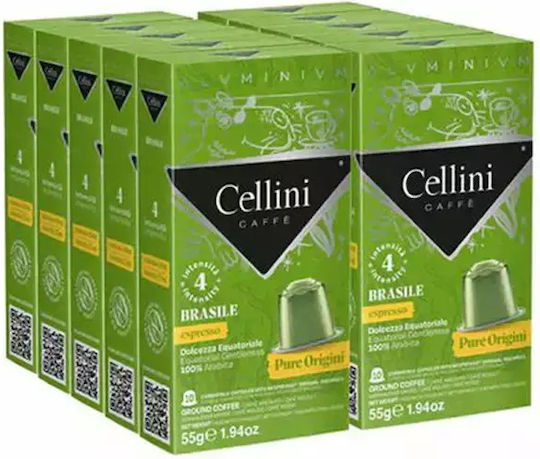 Cellini Κάψουλες Espresso Aluminium Συμβατές με Μηχανή Nespresso 10caps