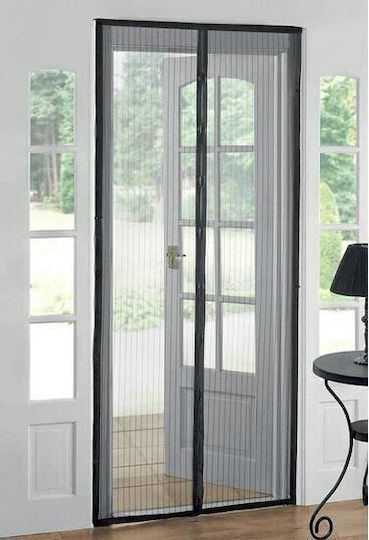 Strend Pro Moskitonetz Tür Aufklappbar Schwarz aus Polyester 120x220cm