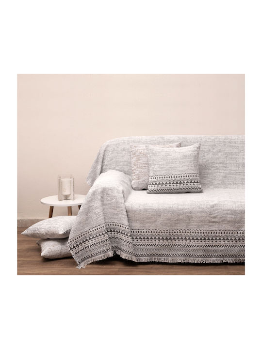 Viopros Three-Seater Sofa Throw 3021 180x280cm. Gray