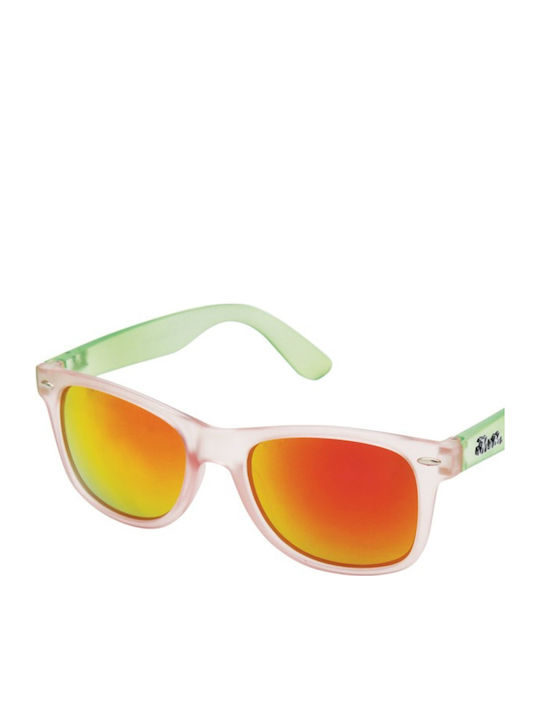 V-store Unisex Sunglasses with Transparent Plastic Frame and Orange Mirror Lens 01 02 7038