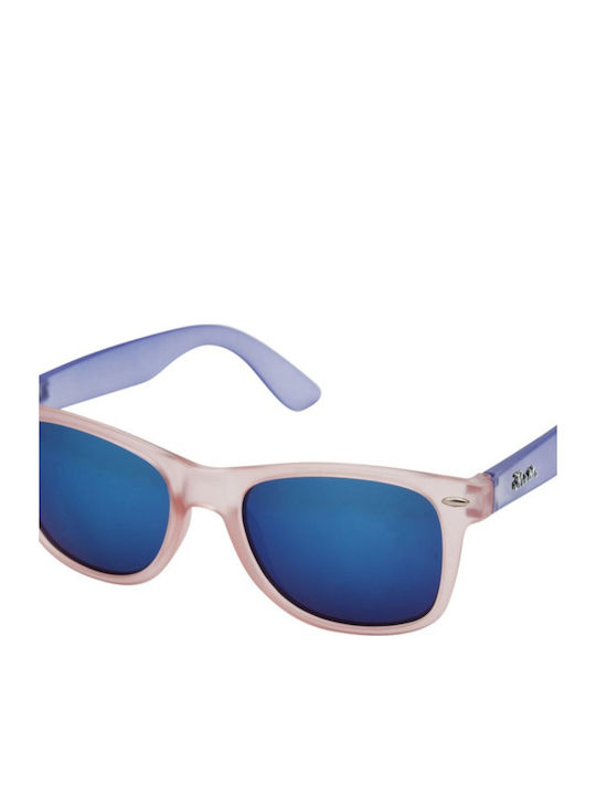 V-store Sunglasses Pink with Acetate Frame & Blue Lens V-store Sunglasses Pink with Acetate Frame & Blue Lens