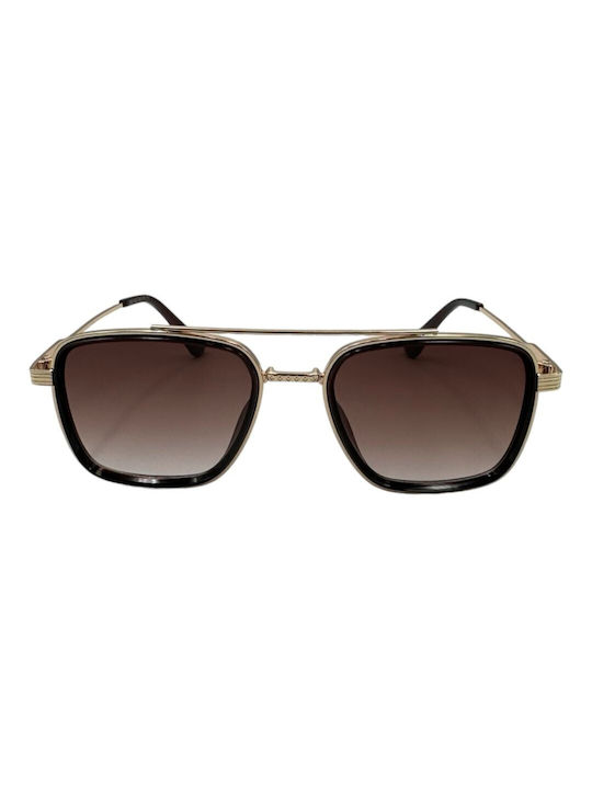 V-store Sunglasses with Brown Metal Frame and Brown Gradient Lens 80-802-05