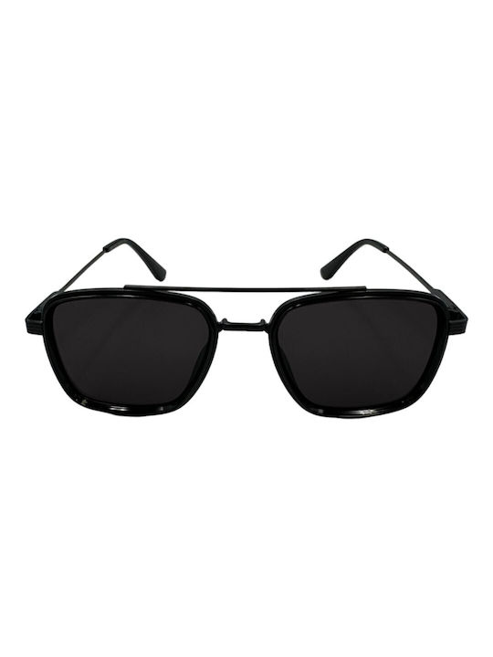 V-store Sunglasses with Black Metal Frame and Black Lens 80-802-01