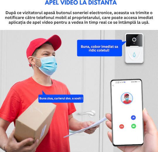 Wireless Doorbell Wi-Fi White