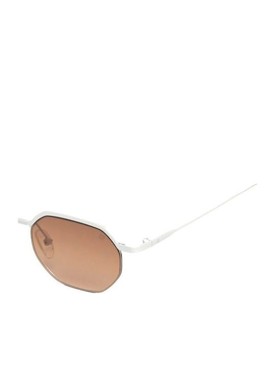 AV Sunglasses Daria Women's Sunglasses with White Metal Frame and Brown Lens
