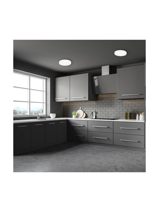 Eko Light Πλαφονιέρα Οροφής 39εκ. Λευκή με Ενσωματωμένο LED