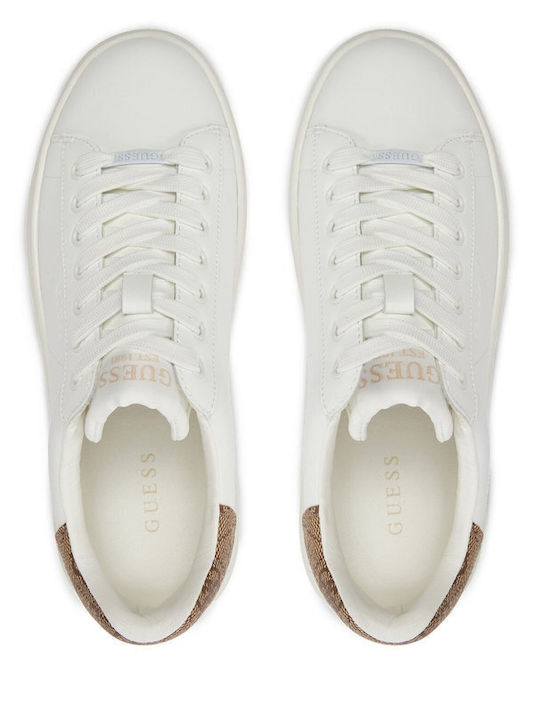 Elbina Γυναικεία Flatforms Sneakers White Beige