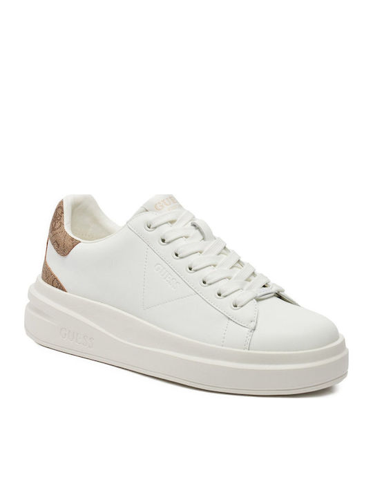 Elbina Γυναικεία Flatforms Sneakers White Beige