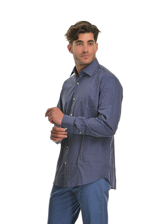 Paul & Shark Men's Shirt Polka Dot Dark Blue