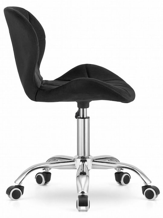 Rotativă Scaun Vizitator cu Roți în Culoare Negru 53.5x55x73.5cm 1buc