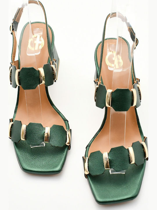 Leder Sandalen Grün