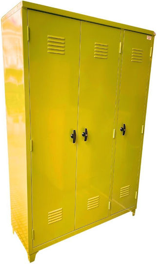 Dulap Trei Frunze Metalic Galvanizat Cu Din Posibilitatea De Blocare 195x45x130 Cm