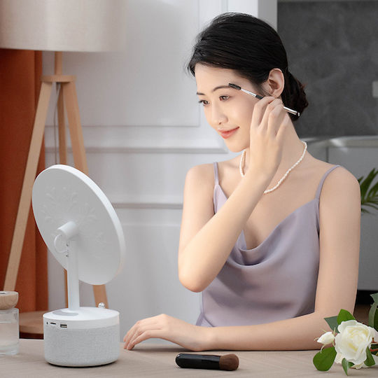 Kosmetikspiegel LED-Beleuchtung Make-up Bluetooth-Lautsprecher 15W kabelloses Ladegerät für das Telefon 7 RGB-Farben 3 einstellbare Temperaturstufen Einstellbarer Intensitätssensor Vergrößerungsglas