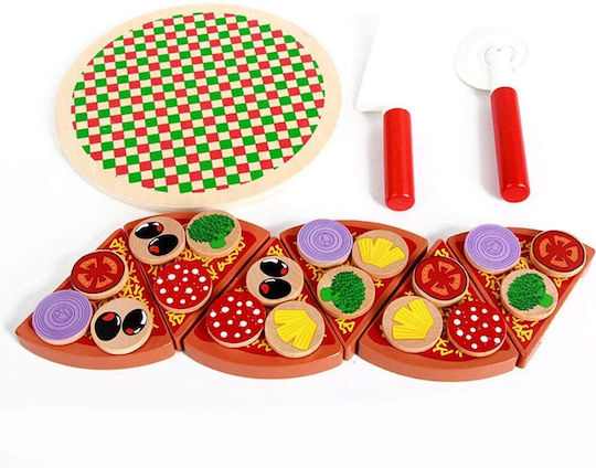 Wooden Game Children Zola Pizza Pattern Easy To Slice 27 Pieces