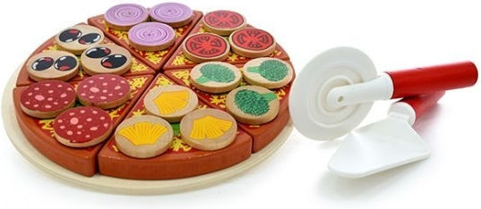 Wooden Game Children Zola Pizza Pattern Easy To Slice 27 Pieces