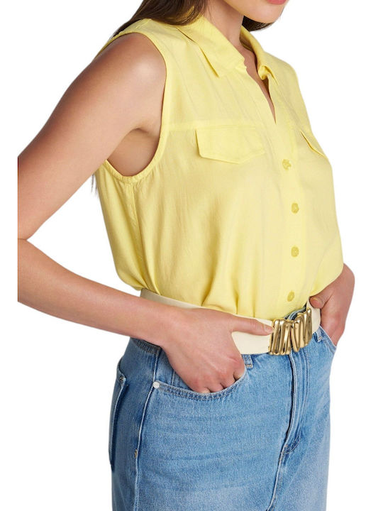 Attrattivo Women's Sleeveless Shirt Yellow