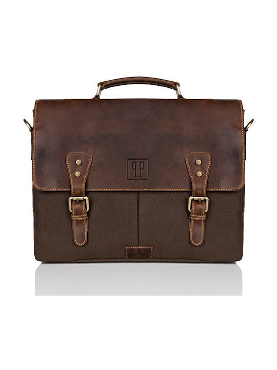 Leather Men's Briefcase Brown