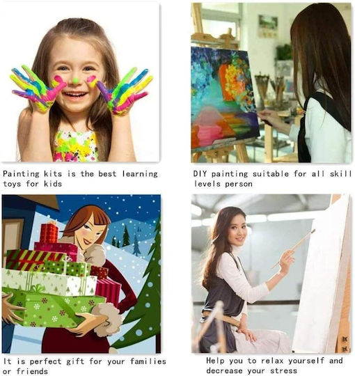 Set de Pictură pe Numere Copii Adulți Acuarele Pânză Zola 40 × 50 Cm Turnul Eiffel