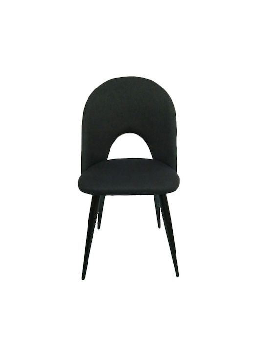 Commodo Dining Room Fabric Chair Black 4pcs