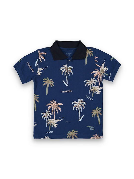 Tuffy Kids Polo Short Sleeve Navy Blue