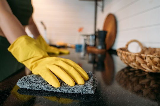 Intertan Ζεύγος Γαντιών Καθαριότητας Latex Small Κίτρινα