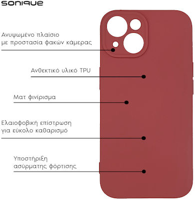 Sonique Umschlag Rückseite Silikon Burgundisch (Redmi Note 13 Pro 4G / Poco M6 Pro 4G)