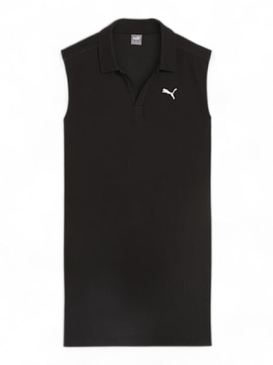 Rochie Mini Sport Fără Mâneci Neagră