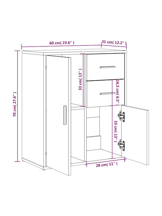 Sideboard Wooden 2τμχ 60x31x70cm