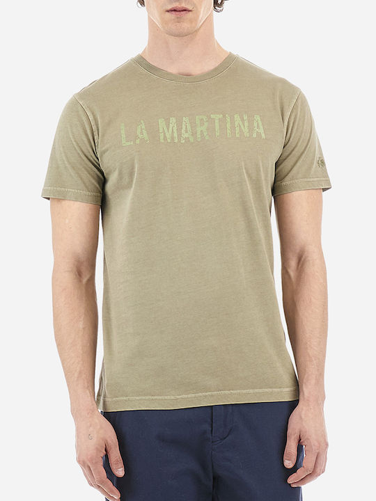 La Martina Herren T-Shirt Kurzarm Khaki