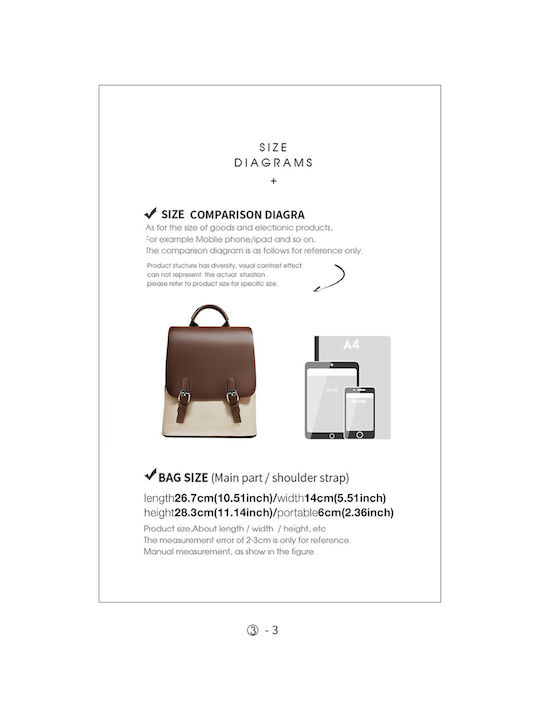 Leather Women's Bag Backpack White