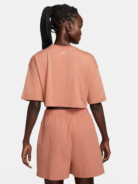 Nike Womens Damen Sport Crop T-Shirt Terra Blush