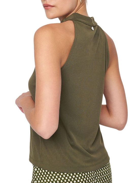 Ale - The Non Usual Casual Damen Bluse Ärmellos Khaki