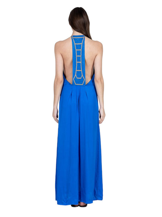 Aggel Maxi Rochie de Seară Satin Blue