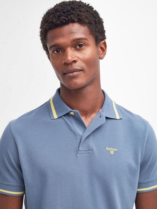 Newbridge Поло Блуза с къс ръкав Dark Chambray