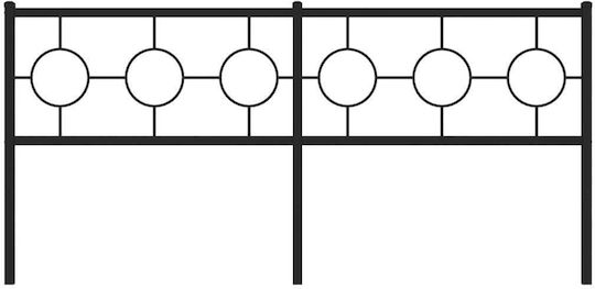 vidaXL Metal Bed Headboard Black 187x91cm