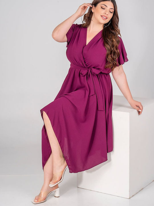 Lovesize Summer Midi Dress Wrap Magenta