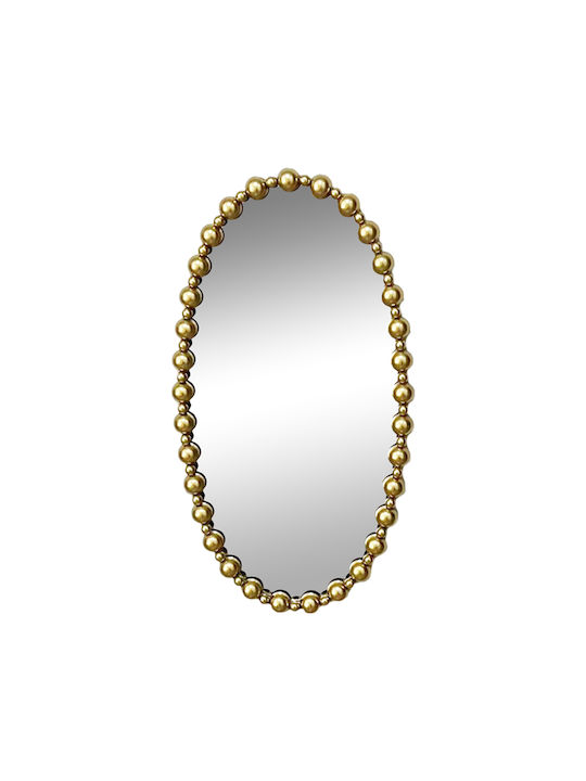 Pakketo Wall Mirror with Gold Metallic Frame 100x53cm 1pcs