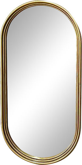 Pakketo Olympon Oglindă de Perete Ovală cu Auriu Ramă din Metalic 99x49cm 1buc