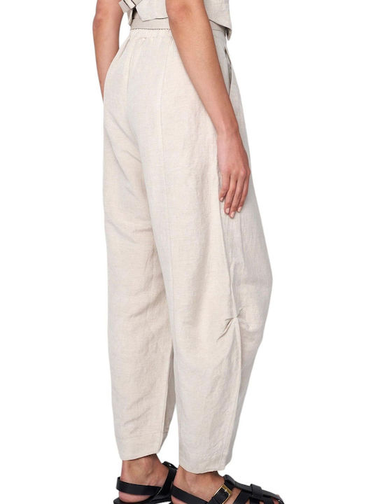 Fabric Wide Leg Trousers Ale 8918910-natural Women's